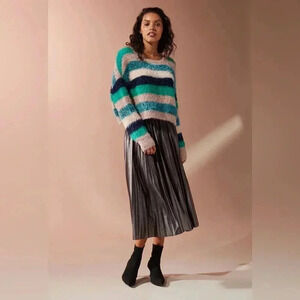 UO Urban Outfitters‎ Fuzzy Glitter Striped Sweater Size XS